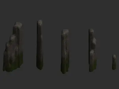 Rock 04 - Moss 1 Low-poly 3D model