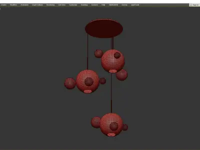 Bolle Circular Chandelier 14 BUBBLE Giopato and Coombes smoky Low-poly 3D model