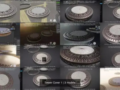 Sewer Cover 1 3D Model Pack