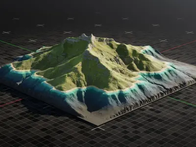 Island Mountain 2 3D model