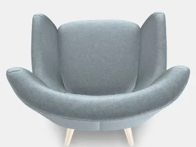 OSKARSHAMN Wing chair Low-poly 3D model