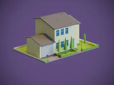 Cartoon Houses Collection 01 3D model