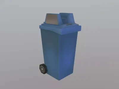 Trash Can Low-poly 3D model 23