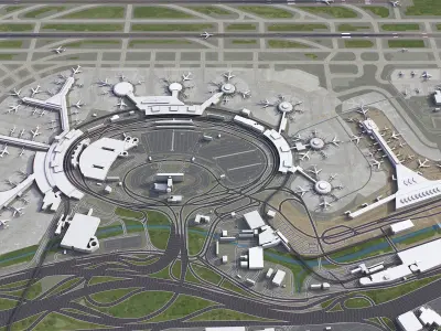 Newark - Liberty International Airport - EWR Low-poly 3D model