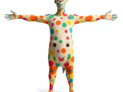 Colorful Dotted Character Model Pack Low-poly 3D model