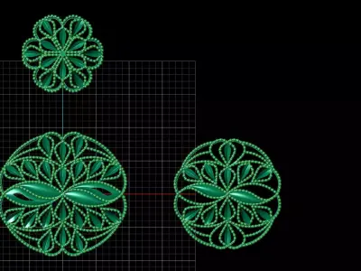 Pendant Set 6 ornate design 3D print model