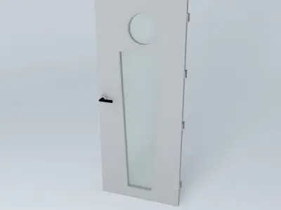 3D door very detail with glass, lock and hinger. Free 3D model
