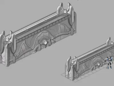 Different dimension - building - wall 05 3D model