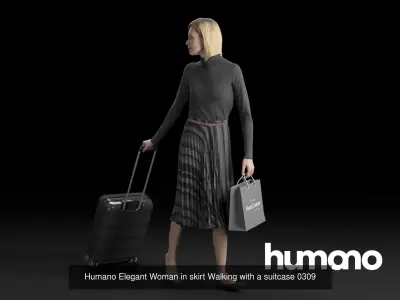 Humano 5-Pack - PEOPLE - STREET - TRAVELING - 5x 3D models 03A