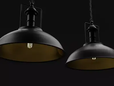 Industrial ceiling Lamp - 2k textures  3D model