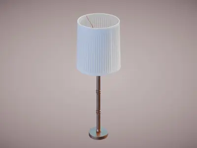 Bamboo Buffet Table Lamp Low-poly 3D model