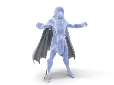 Mystic Warrior Character Model Rigged and Animated Low-poly 3D model