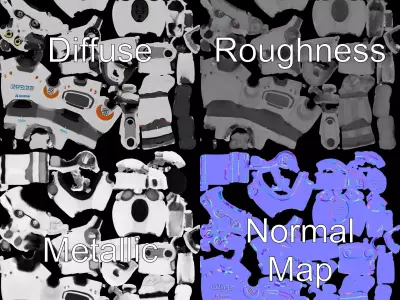 Friendly Robot Companion model pack Low-poly 3D model