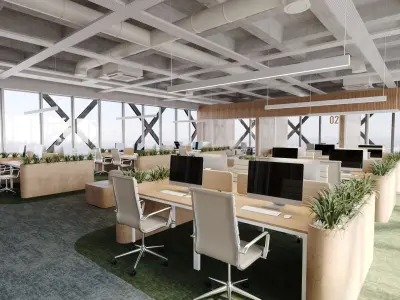  Contemporary Office Space 3D Model 