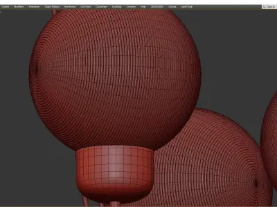 Andresa Chandelier 6 Balls Low-poly 3D model