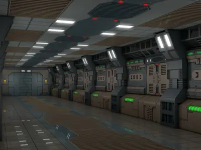 Sci Fi Corridor  3D model 31