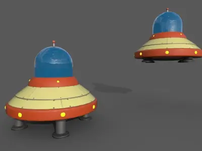 Ufo Ships Low-poly 3D model