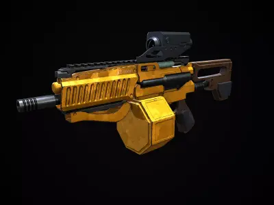 Scifi Gun AT-1000-Predator Low-poly 3D model