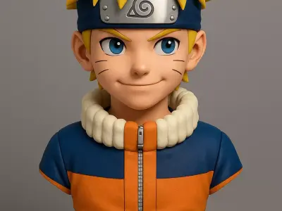 Kid Naruto Uzumaki Bust Free 3D print model