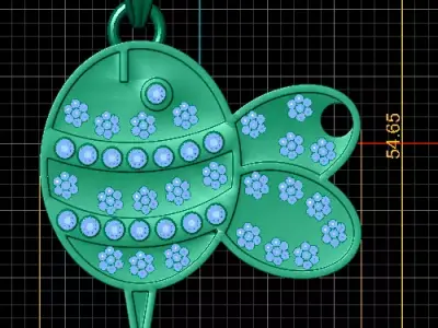 Primar  Luxury Stylized Bumblebee Diamond Pendant  3D print model