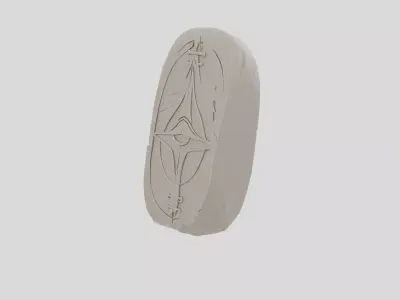 Ancient Standing Rune Stone for 3D print 3D model