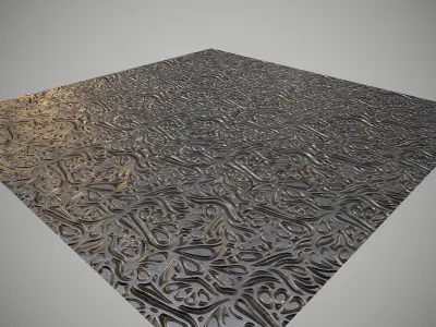 Metal with pattern pbr material Texture
