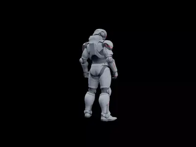 New sci-fi armored soldier 3D model