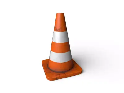 Low Poly High Poly Traffic cone Low-poly 3D model