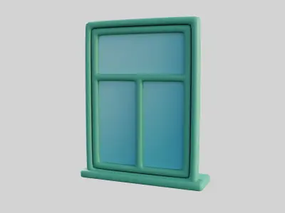 Cartoon Window 25a 3D model