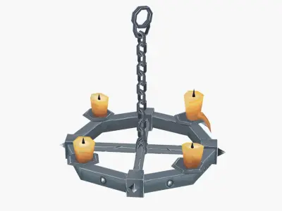 Chandelier Hand Paint Low-poly 3D model