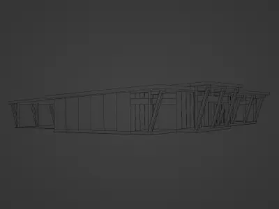 Modern Wood Cabin Low-poly 3D model