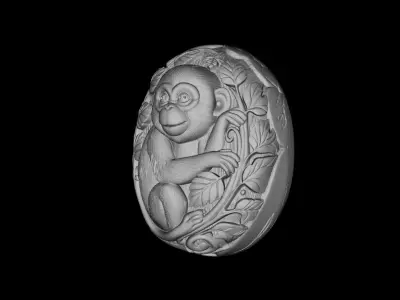 Monkey in Egg Model -3d STL Print Model 3D print model