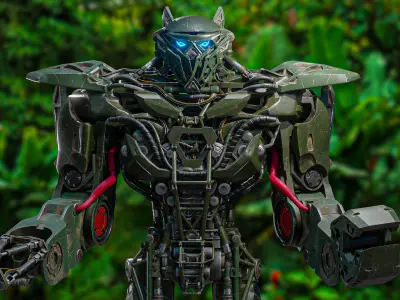 3D model Photorealistic Robot Soldier Character blender  3D model