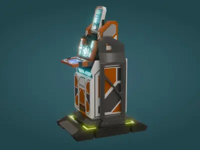 Sci-Fi Computer - Game Ready - PBR Low-poly 3D model shop