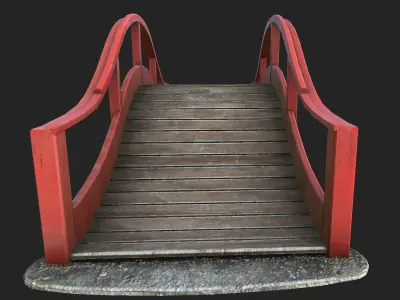 Japanese Bridge Low-poly 3D model