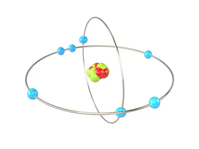 Nitrogen Chemical Element v2 002 Low-poly 3D model