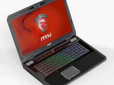 MSI GX70 3CC gaming laptop Low-poly 3D model