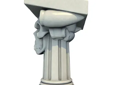 Temple Stone Skull Pillar 2 3D print model
