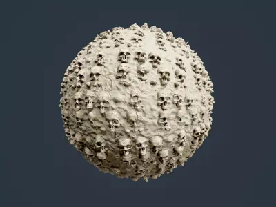 Skull Bones Horror Seamless PBR Texture 12 Texture