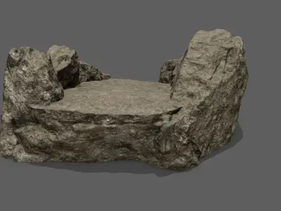 Rock  Stairs Low-poly 3D model