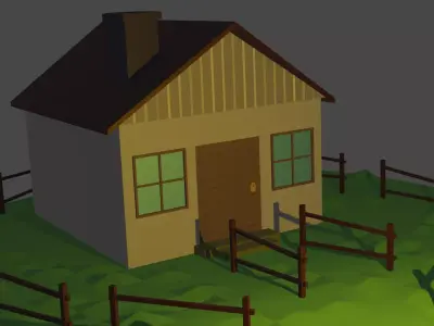 Lowpoly House Low-poly 3D model purchase