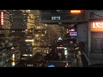  Cyberpunk Asian City Scene 