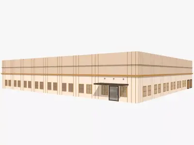Industrial Warehouse Low-poly 3D model get