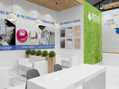 Exhibition Stand Stall Two Side Open 8X10 WITH HALL 3D model