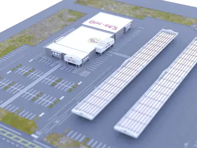 Buc-ees Gas Station with Parking Lot 3D model