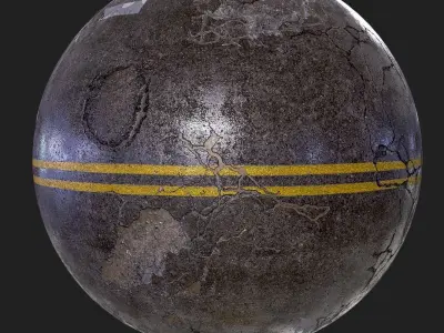 Damaged Asphalt PBR Material Texture