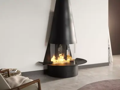 Filiofocus Mural Gas Fireplace 3D model