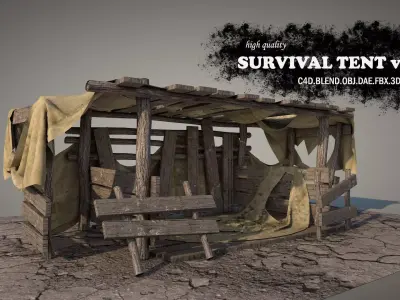 Survival Tent v4 3D model