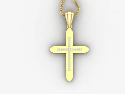 High Cross Pendant Light Gold 18K 4CP014 3D print model
