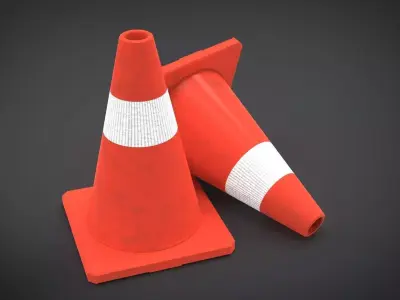 Traffic cones Low-poly 3D model get
